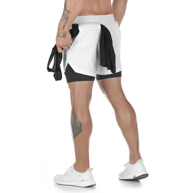 Shorts Quick Dry Camo Running para homens, esportes de ginástica, treino, fitness, jogging, calças curtas, verão, 2 em 1, últimas peças- mais barato
